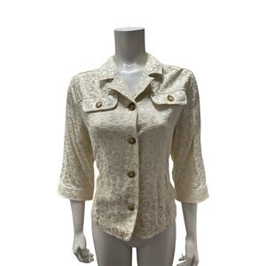 TanJay Cream and Gold Tailored Blazer